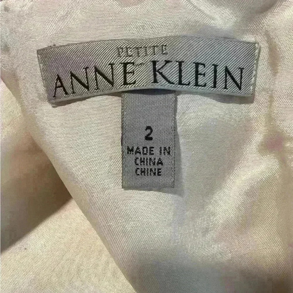 Vintage Anne Klein Petite Pencil Mini Skirt Cream Off White Retro Secretary - Picture 2 of 4